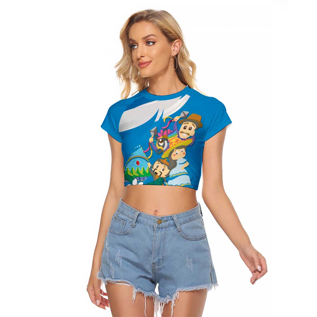 Nicaragua Independence Day Raglan Cropped T Shirt Since 1821 Nicaragua Culture Concept - Wonder Print Shop