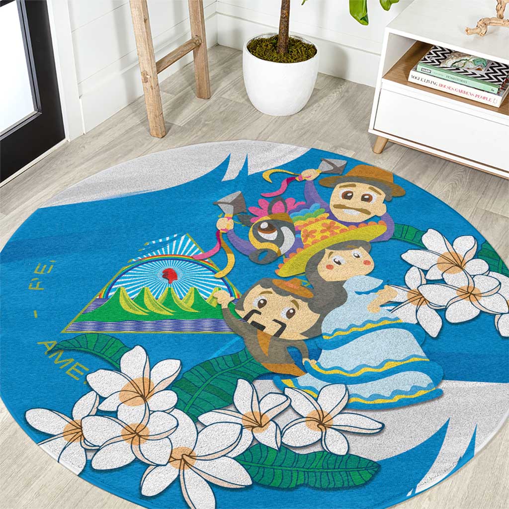 Nicaragua Independence Day Round Carpet Since 1821 Nicaragua Culture Concept - Wonder Print Shop