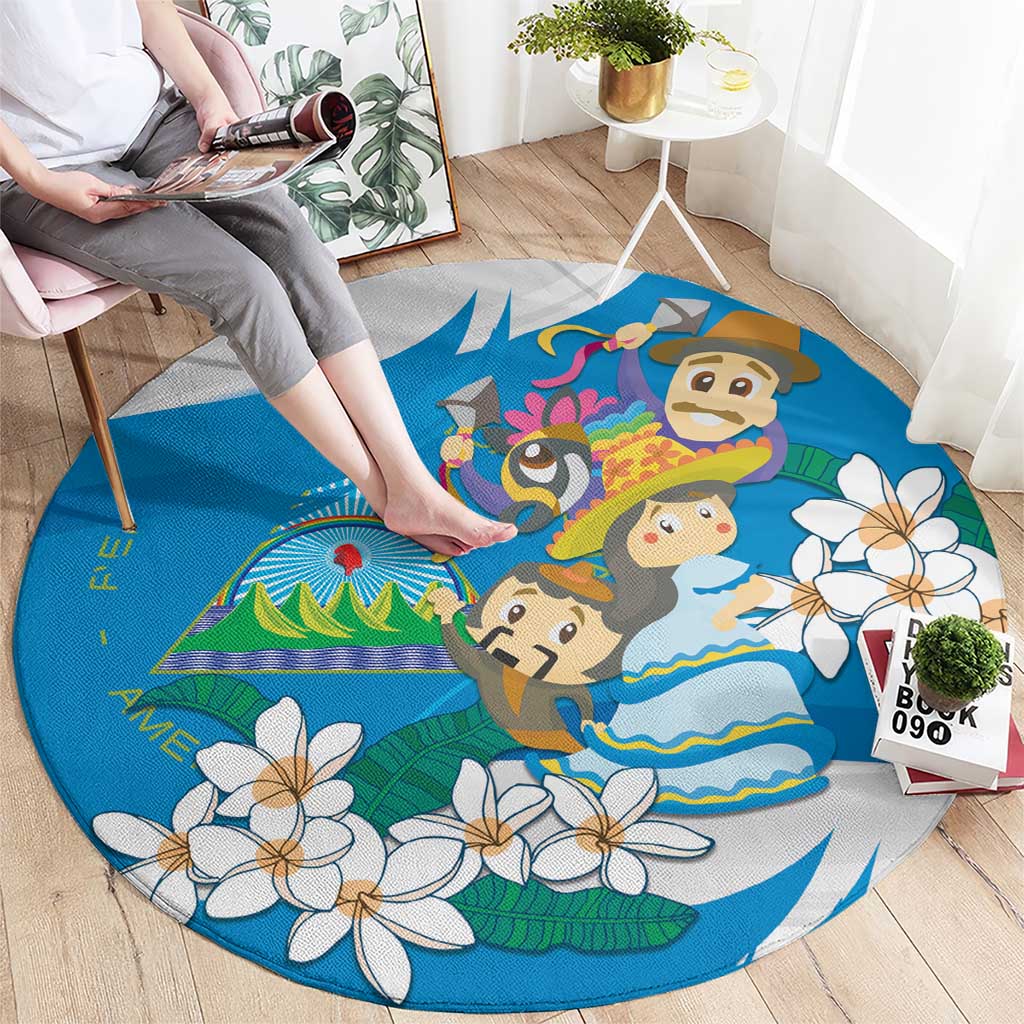 Nicaragua Independence Day Round Carpet Since 1821 Nicaragua Culture Concept - Wonder Print Shop