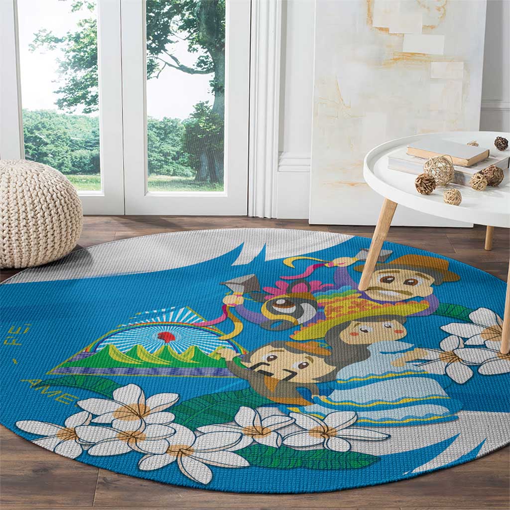 Nicaragua Independence Day Round Carpet Since 1821 Nicaragua Culture Concept - Wonder Print Shop
