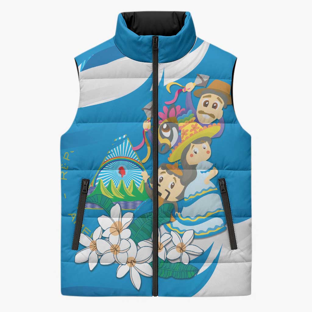 Nicaragua Independence Day Sleeveless Puffer Jacket Since 1821 Nicaragua Culture Concept - Wonder Print Shop