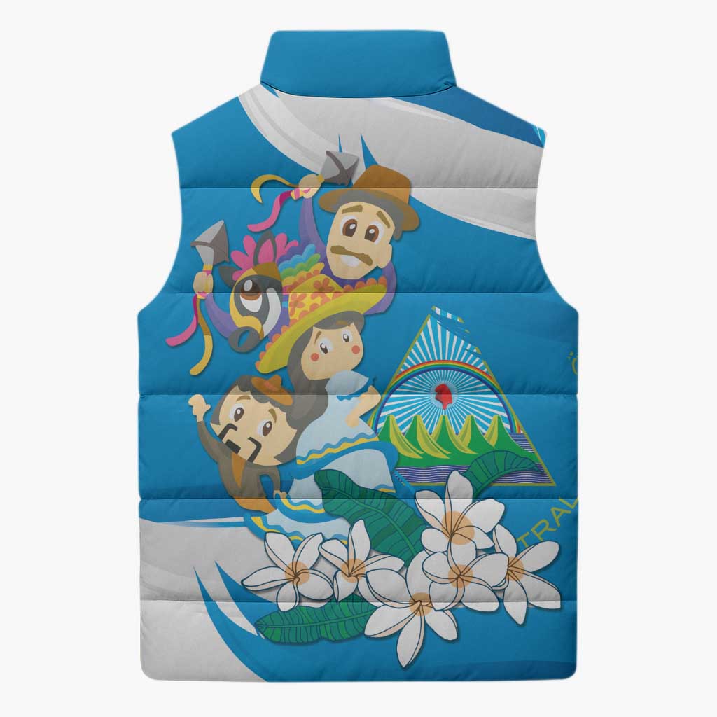 Nicaragua Independence Day Sleeveless Puffer Jacket Since 1821 Nicaragua Culture Concept - Wonder Print Shop