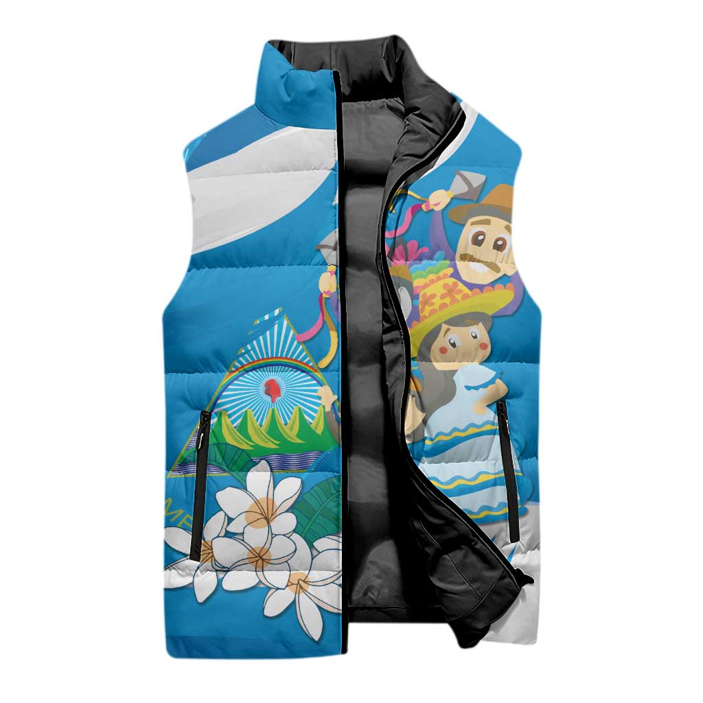 Nicaragua Independence Day Sleeveless Puffer Jacket Since 1821 Nicaragua Culture Concept - Wonder Print Shop