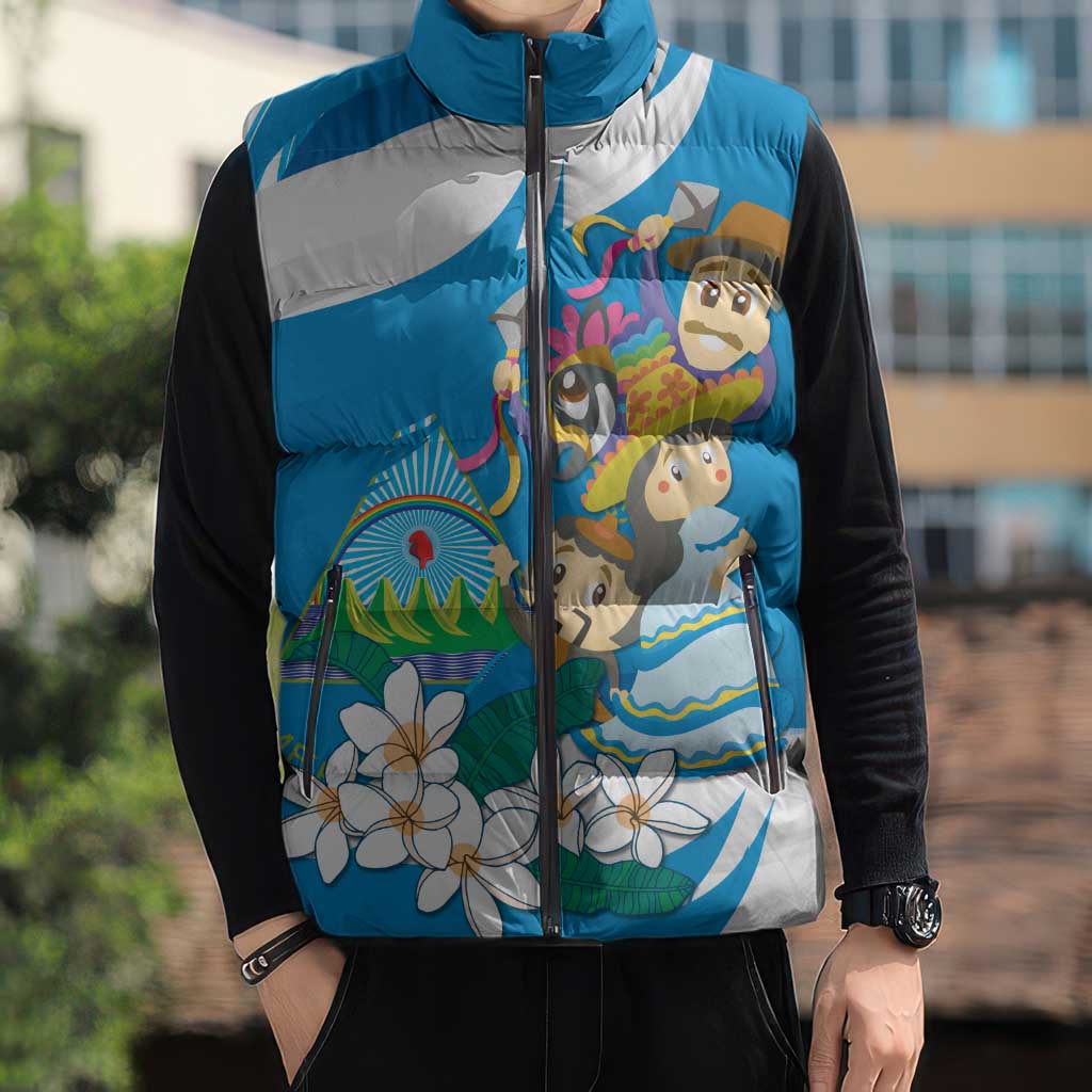 Nicaragua Independence Day Sleeveless Puffer Jacket Since 1821 Nicaragua Culture Concept - Wonder Print Shop