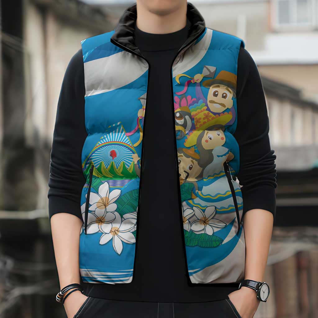 Nicaragua Independence Day Sleeveless Puffer Jacket Since 1821 Nicaragua Culture Concept - Wonder Print Shop
