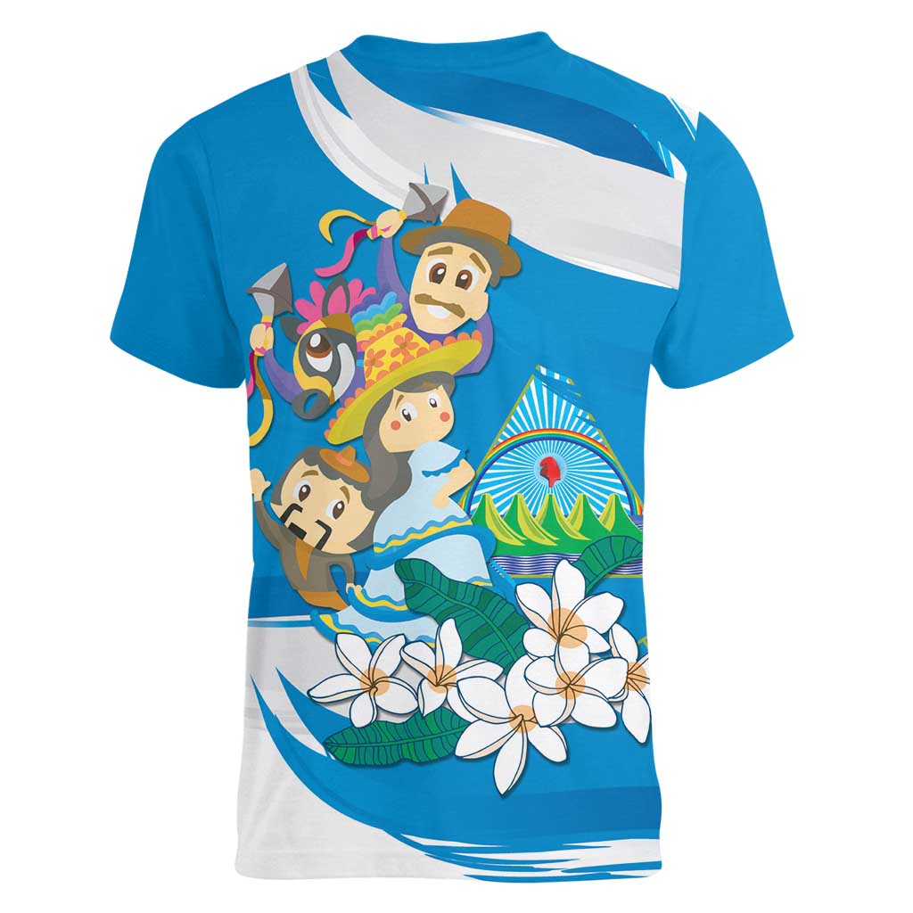 Nicaragua Independence Day Women V-Neck T-Shirt Since 1821 Nicaragua Culture Concept - Wonder Print Shop