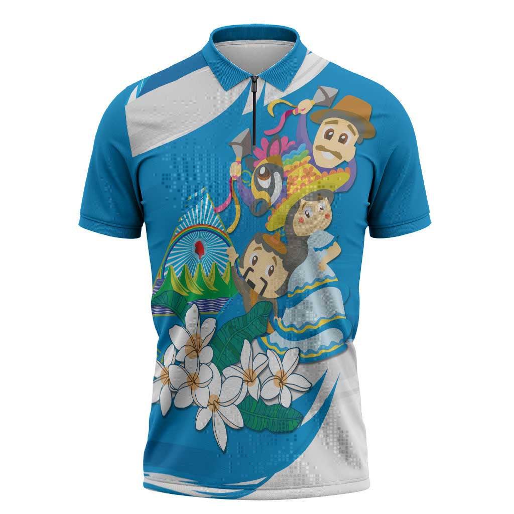Nicaragua Independence Day Zipper Polo Shirt Since 1821 Nicaragua Culture Concept - Wonder Print Shop