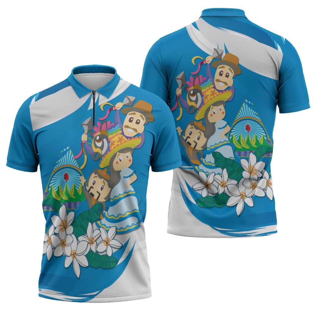Nicaragua Independence Day Zipper Polo Shirt Since 1821 Nicaragua Culture Concept - Wonder Print Shop