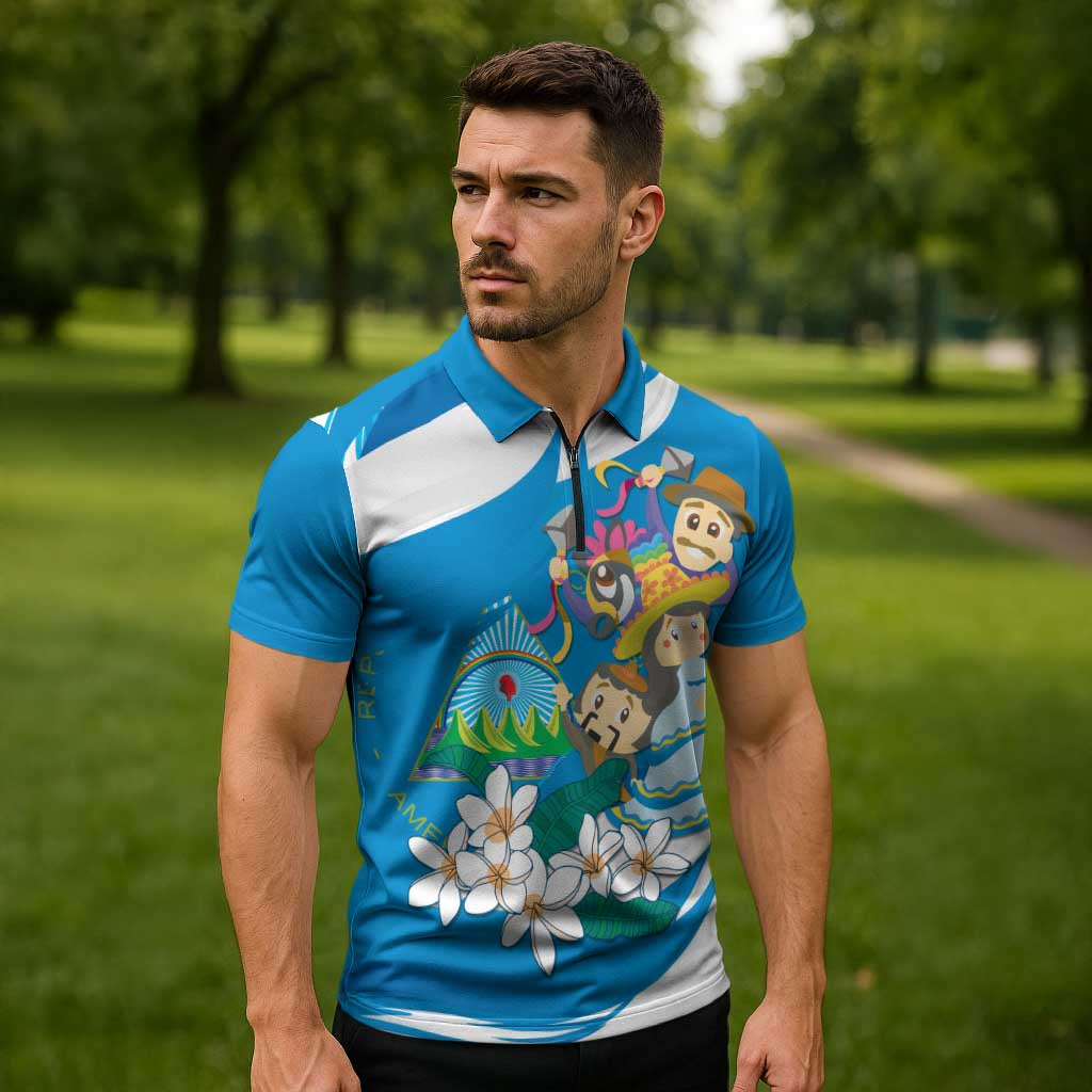 Nicaragua Independence Day Zipper Polo Shirt Since 1821 Nicaragua Culture Concept - Wonder Print Shop