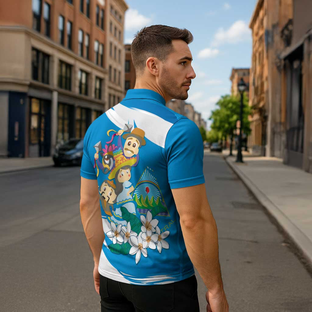Nicaragua Independence Day Zipper Polo Shirt Since 1821 Nicaragua Culture Concept - Wonder Print Shop