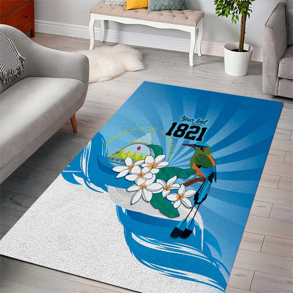 Nicaragua Independence Day Personalized Area Rug Since 1821 Proud Guardabarranco Sacuanjoche - Wonder Print Shop