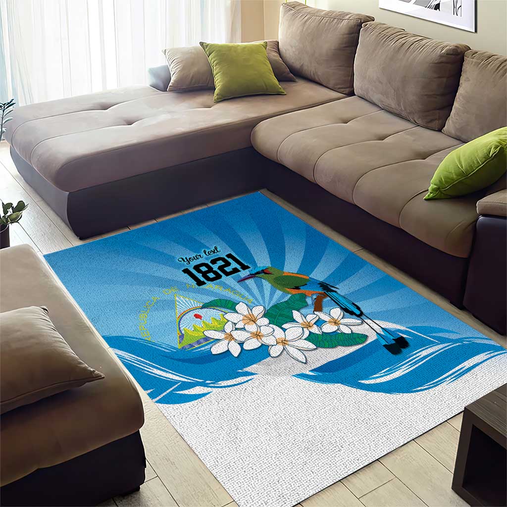 Nicaragua Independence Day Personalized Area Rug Since 1821 Proud Guardabarranco Sacuanjoche - Wonder Print Shop