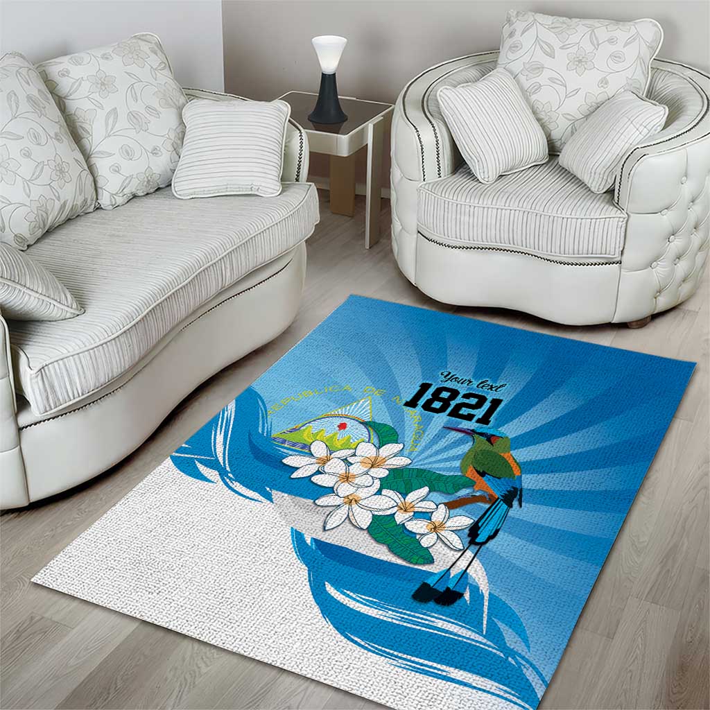 Nicaragua Independence Day Personalized Area Rug Since 1821 Proud Guardabarranco Sacuanjoche - Wonder Print Shop
