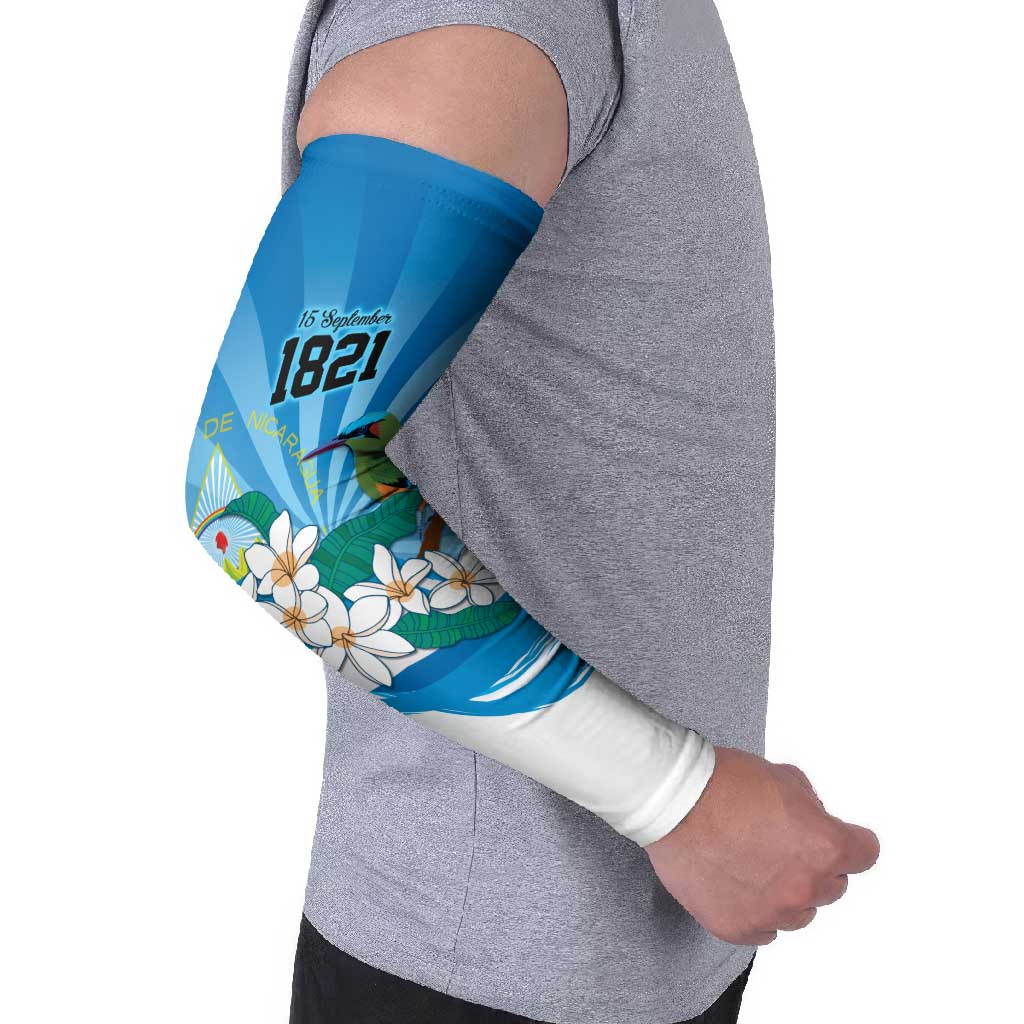 Nicaragua Independence Day Personalized Arm Sleeves Since 1821 Proud Guardabarranco Sacuanjoche - Wonder Print Shop