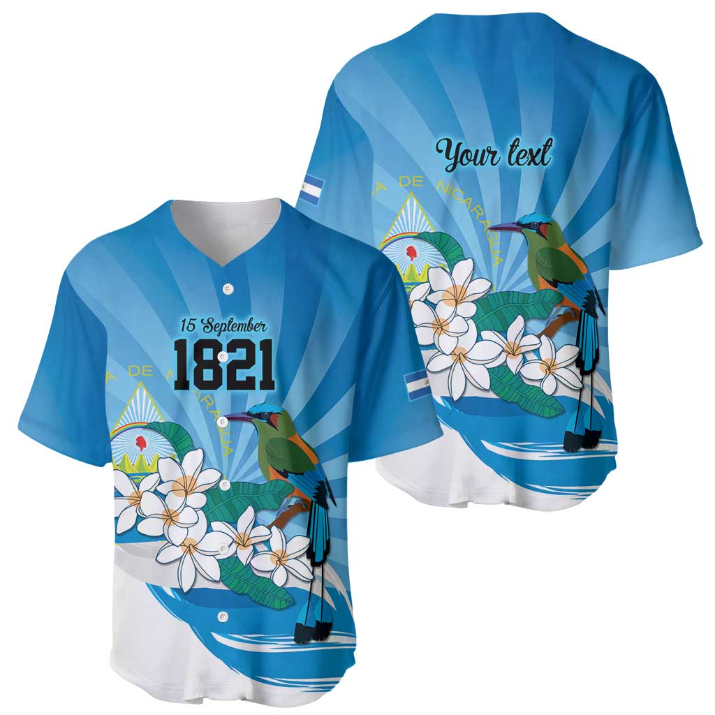 Nicaragua Independence Day Personalized Baseball Jersey Since 1821 Proud Guardabarranco Sacuanjoche - Wonder Print Shop