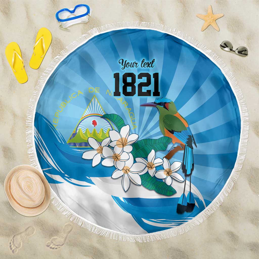 Nicaragua Independence Day Personalized Beach Blanket Since 1821 Proud Guardabarranco Sacuanjoche - Wonder Print Shop