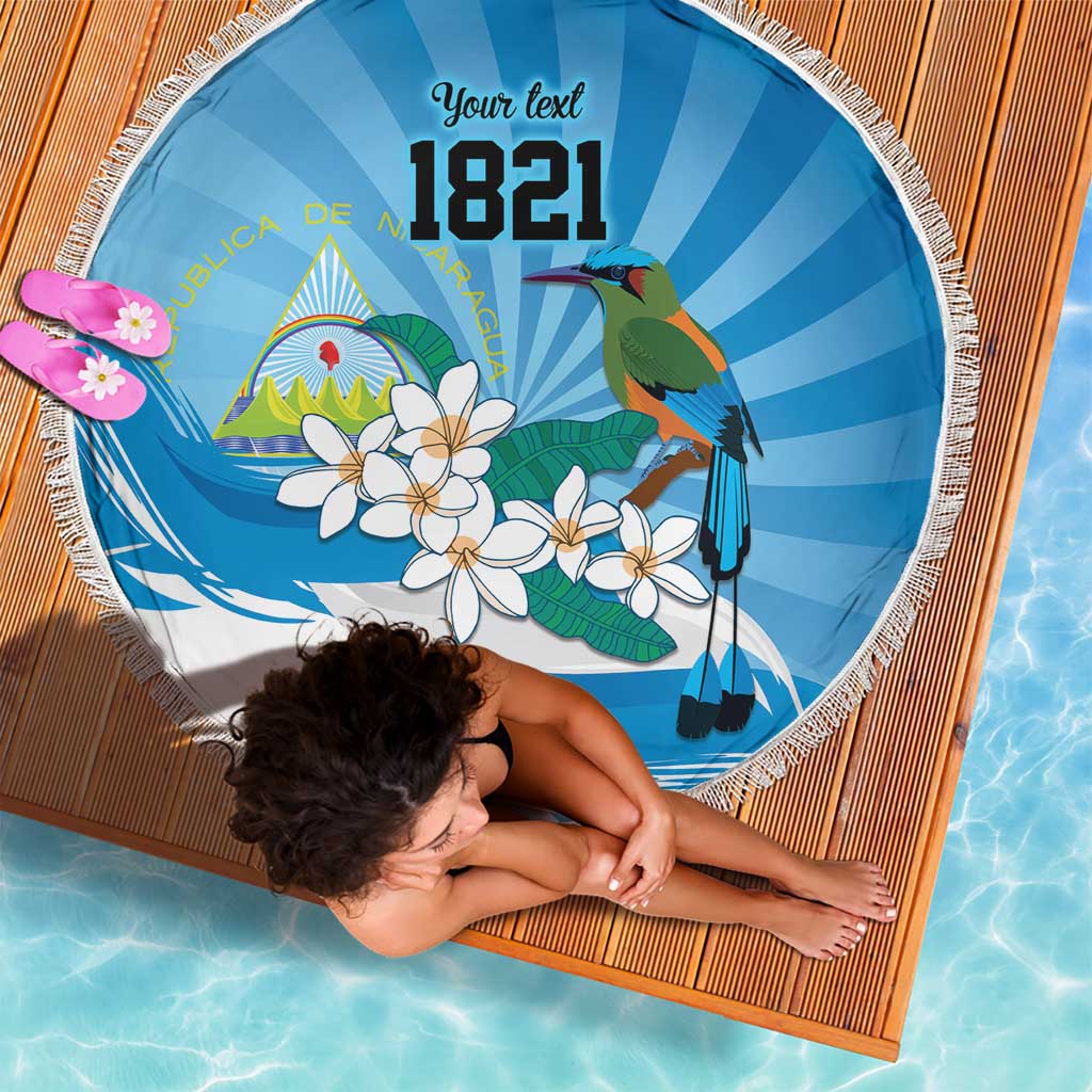Nicaragua Independence Day Personalized Beach Blanket Since 1821 Proud Guardabarranco Sacuanjoche - Wonder Print Shop