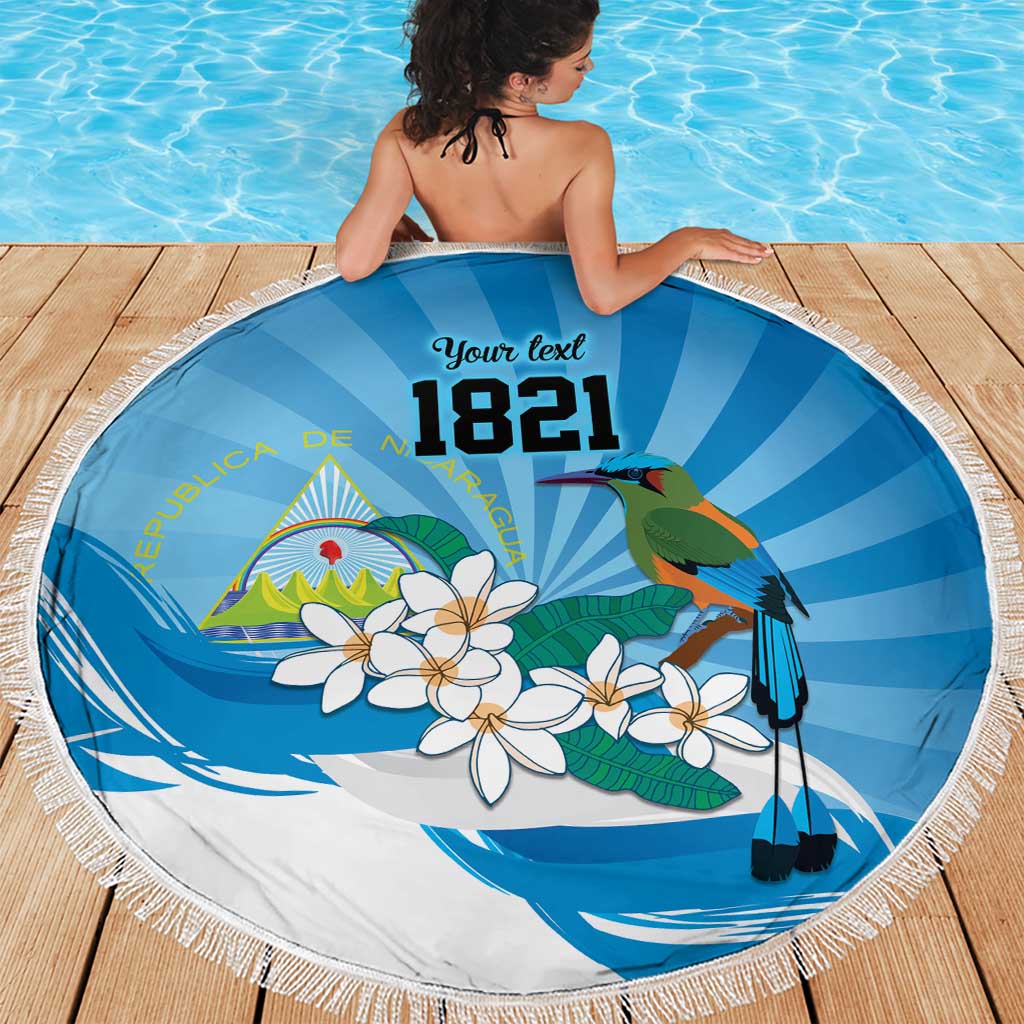 Nicaragua Independence Day Personalized Beach Blanket Since 1821 Proud Guardabarranco Sacuanjoche - Wonder Print Shop