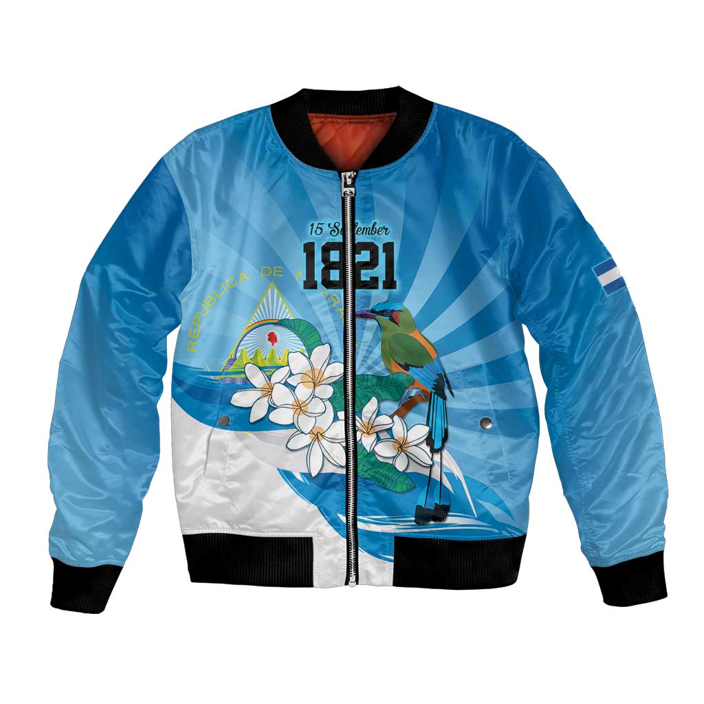Nicaragua Independence Day Personalized Bomber Jacket Since 1821 Proud Guardabarranco Sacuanjoche - Wonder Print Shop