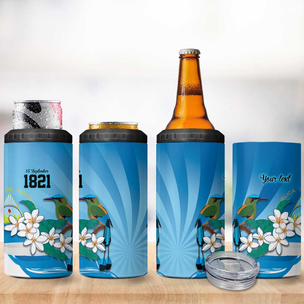 Nicaragua Independence Day Personalized 4 in 1 Can Cooler Tumbler Since 1821 Proud Guardabarranco Sacuanjoche - Wonder Print Shop