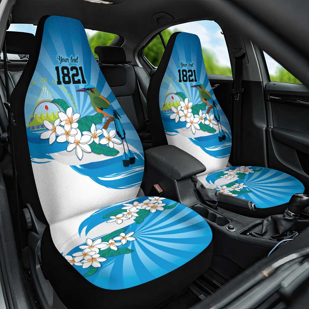 Nicaragua Independence Day Personalized Car Seat Cover Since 1821 Proud Guardabarranco Sacuanjoche - Wonder Print Shop