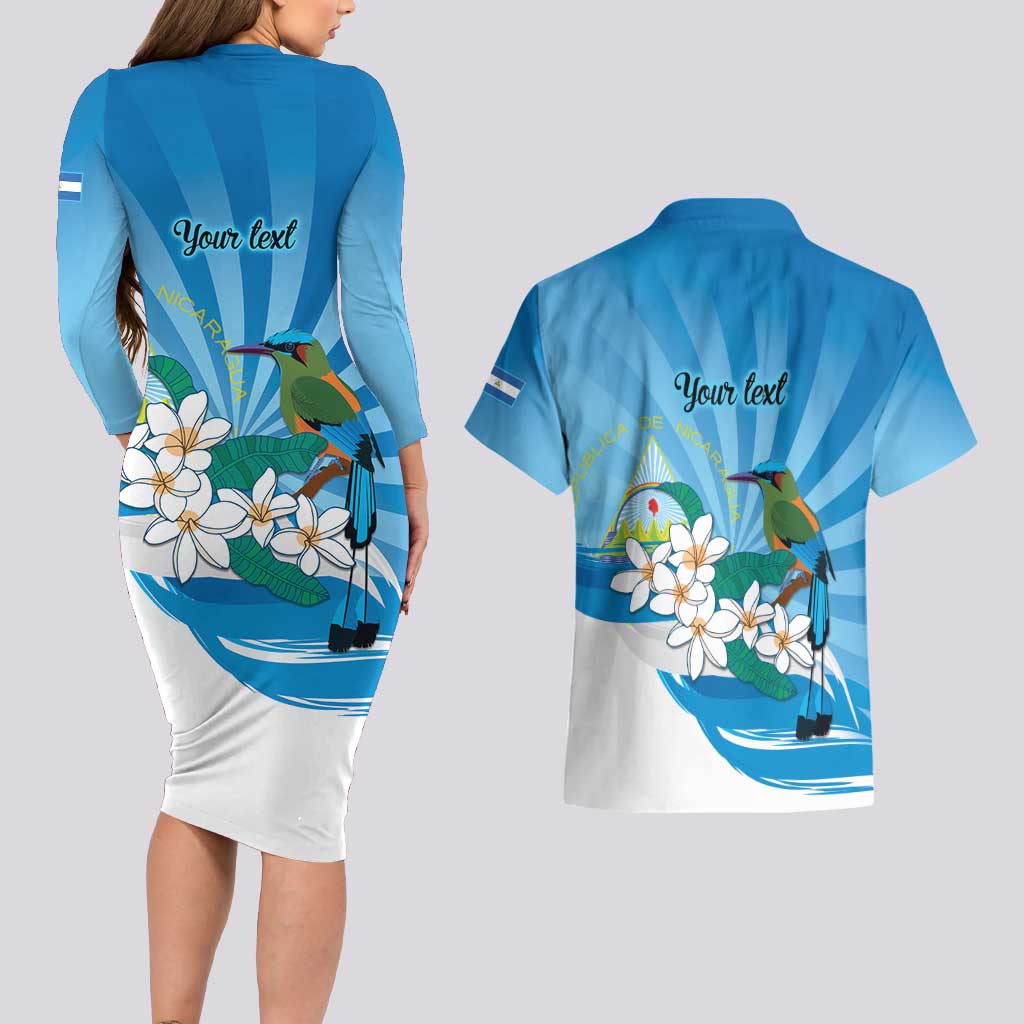 Nicaragua Independence Day Personalized Couples Matching Long Sleeve Bodycon Dress and Hawaiian Shirt Since 1821 Proud Guardabarranco Sacuanjoche - Wonder Print Shop