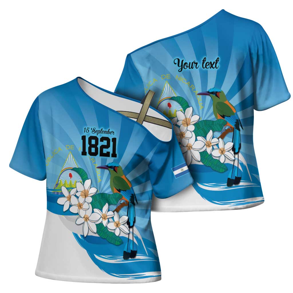 Nicaragua Independence Day Personalized Cross Shoulder Shirt Since 1821 Proud Guardabarranco Sacuanjoche - Wonder Print Shop