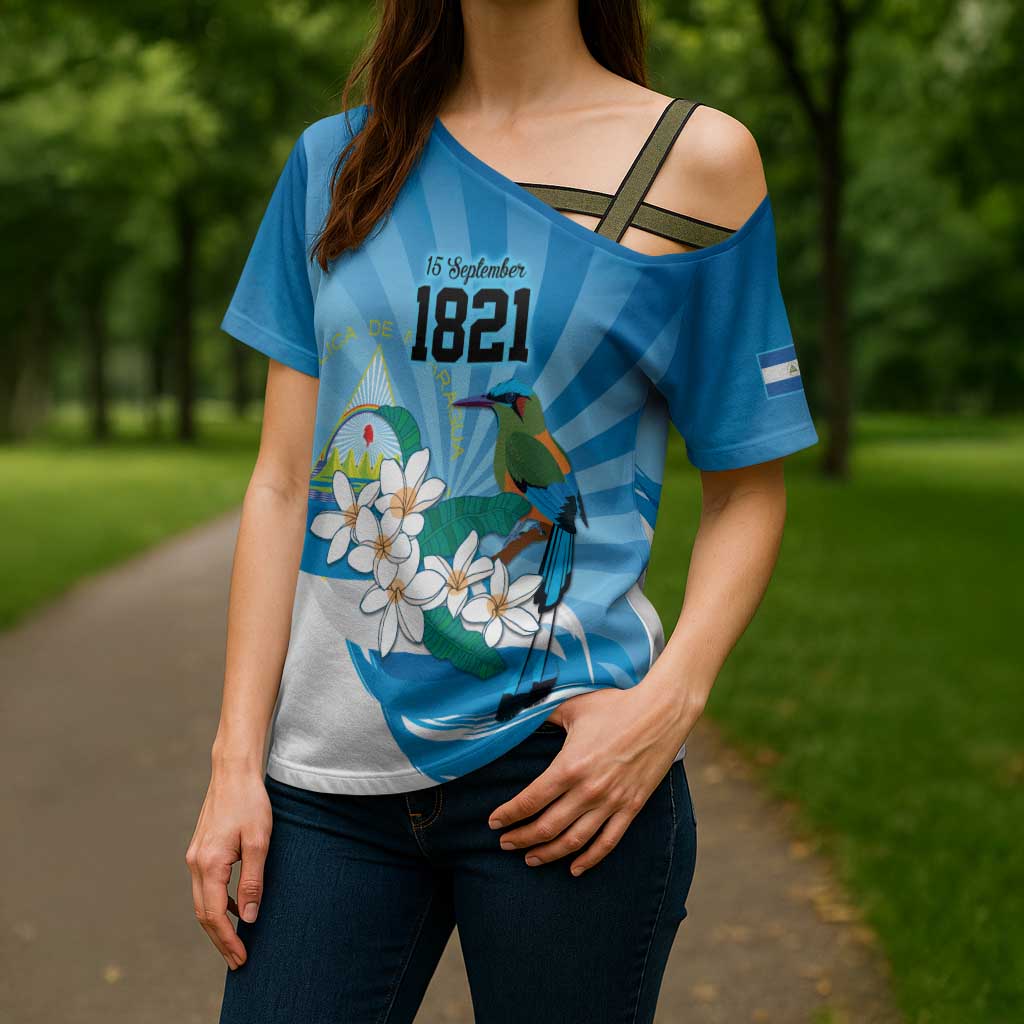 Nicaragua Independence Day Personalized Cross Shoulder Shirt Since 1821 Proud Guardabarranco Sacuanjoche - Wonder Print Shop