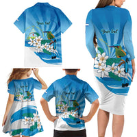 Nicaragua Independence Day Personalized Family Matching Long Sleeve Bodycon Dress and Hawaiian Shirt Since 1821 Proud Guardabarranco Sacuanjoche - Wonder Print Shop