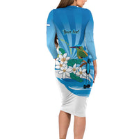 Nicaragua Independence Day Personalized Family Matching Long Sleeve Bodycon Dress and Hawaiian Shirt Since 1821 Proud Guardabarranco Sacuanjoche - Wonder Print Shop