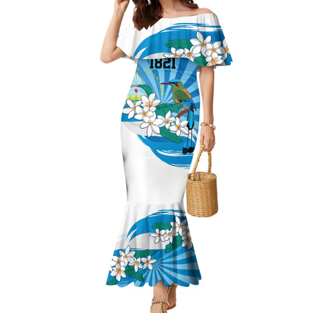 Nicaragua Independence Day Personalized Family Matching Mermaid Dress and Hawaiian Shirt Since 1821 Proud Guardabarranco Sacuanjoche - Wonder Print Shop