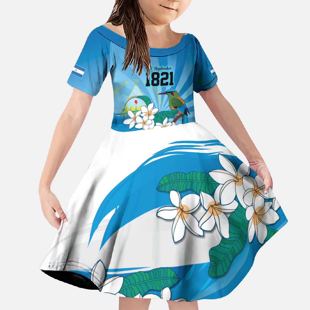 Nicaragua Independence Day Personalized Family Matching Off Shoulder Maxi Dress and Hawaiian Shirt Since 1821 Proud Guardabarranco Sacuanjoche - Wonder Print Shop