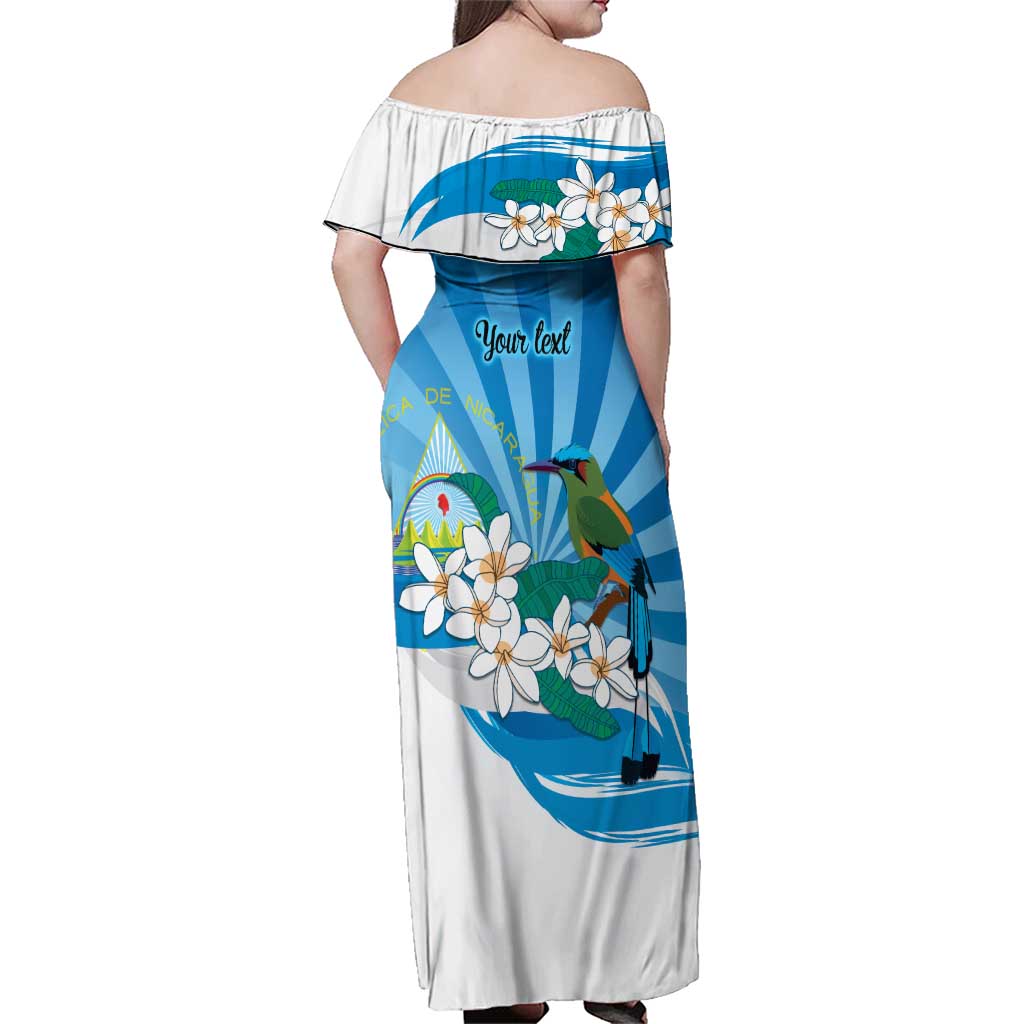 Nicaragua Independence Day Personalized Family Matching Off Shoulder Maxi Dress and Hawaiian Shirt Since 1821 Proud Guardabarranco Sacuanjoche - Wonder Print Shop