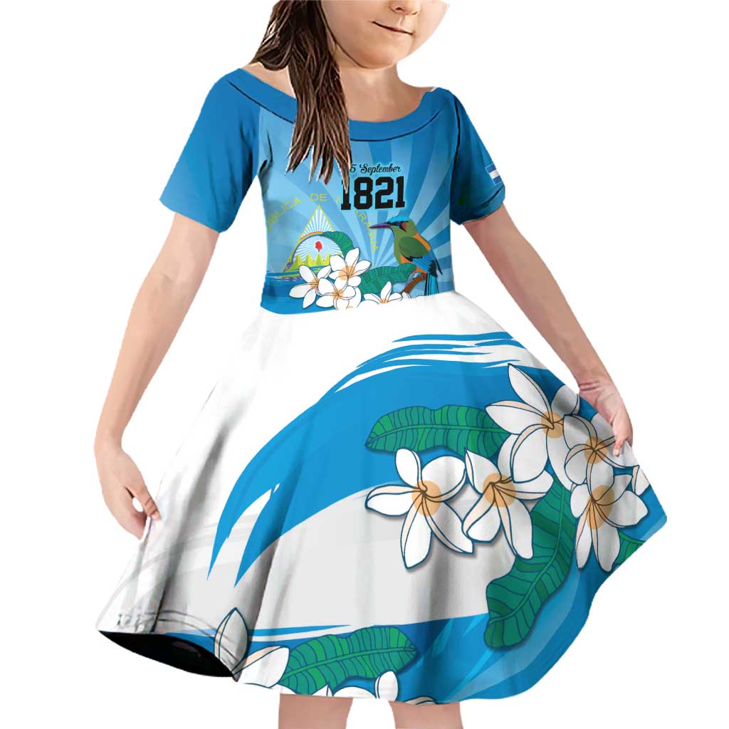 Nicaragua Independence Day Personalized Family Matching Off Shoulder Short Dress and Hawaiian Shirt Since 1821 Proud Guardabarranco Sacuanjoche - Wonder Print Shop
