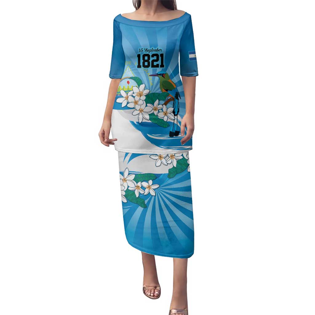 Nicaragua Independence Day Personalized Family Matching Puletasi and Hawaiian Shirt Since 1821 Proud Guardabarranco Sacuanjoche - Wonder Print Shop