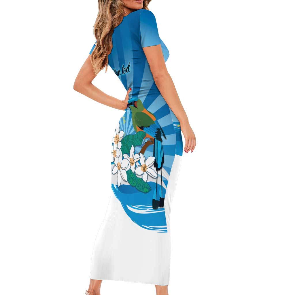 Nicaragua Independence Day Personalized Family Matching Short Sleeve Bodycon Dress and Hawaiian Shirt Since 1821 Proud Guardabarranco Sacuanjoche - Wonder Print Shop