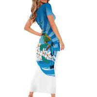 Nicaragua Independence Day Personalized Family Matching Short Sleeve Bodycon Dress and Hawaiian Shirt Since 1821 Proud Guardabarranco Sacuanjoche - Wonder Print Shop