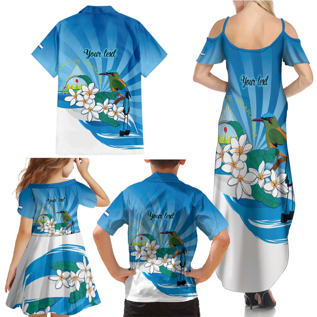 Nicaragua Independence Day Personalized Family Matching Summer Maxi Dress and Hawaiian Shirt Since 1821 Proud Guardabarranco Sacuanjoche - Wonder Print Shop