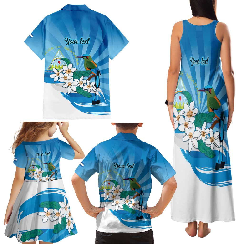 Nicaragua Independence Day Personalized Family Matching Tank Maxi Dress and Hawaiian Shirt Since 1821 Proud Guardabarranco Sacuanjoche - Wonder Print Shop