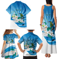 Nicaragua Independence Day Personalized Family Matching Tank Maxi Dress and Hawaiian Shirt Since 1821 Proud Guardabarranco Sacuanjoche - Wonder Print Shop