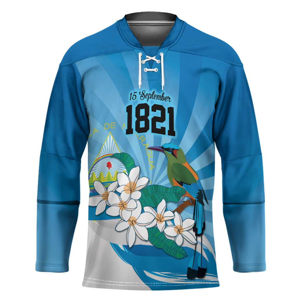 Nicaragua Independence Day Personalized Hockey Jersey Since 1821 Proud Guardabarranco Sacuanjoche - Wonder Print Shop