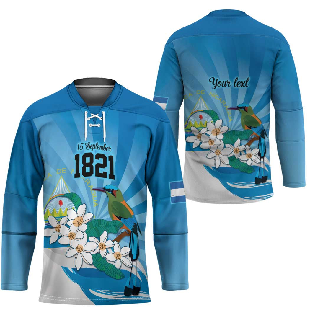 Nicaragua Independence Day Personalized Hockey Jersey Since 1821 Proud Guardabarranco Sacuanjoche - Wonder Print Shop