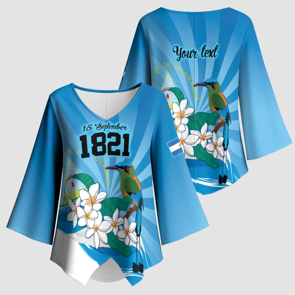 Nicaragua Independence Day Personalized Kimono Sleeve Blouse Since 1821 Proud Guardabarranco Sacuanjoche - Wonder Print Shop