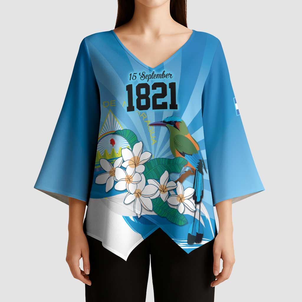 Nicaragua Independence Day Personalized Kimono Sleeve Blouse Since 1821 Proud Guardabarranco Sacuanjoche - Wonder Print Shop