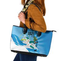 Nicaragua Independence Day Personalized Leather Tote Bag Since 1821 Proud Guardabarranco Sacuanjoche - Wonder Print Shop