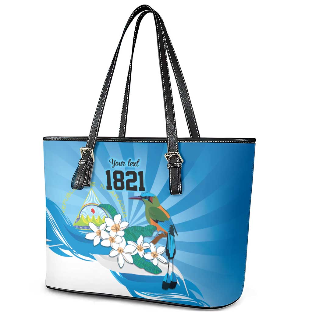 Nicaragua Independence Day Personalized Leather Tote Bag Since 1821 Proud Guardabarranco Sacuanjoche - Wonder Print Shop