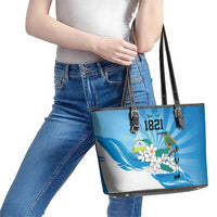 Nicaragua Independence Day Personalized Leather Tote Bag Since 1821 Proud Guardabarranco Sacuanjoche - Wonder Print Shop
