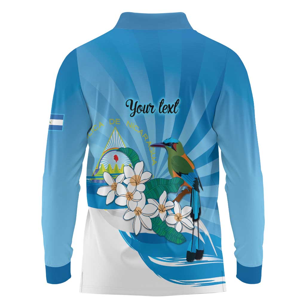 Nicaragua Independence Day Personalized Long Sleeve Polo Shirt Since 1821 Proud Guardabarranco Sacuanjoche - Wonder Print Shop