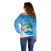 Nicaragua Independence Day Personalized Off Shoulder Sweater Since 1821 Proud Guardabarranco Sacuanjoche - Wonder Print Shop