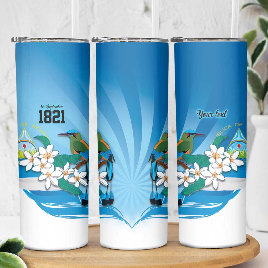 Nicaragua Independence Day Personalized Skinny Tumbler Since 1821 Proud Guardabarranco Sacuanjoche - Wonder Print Shop